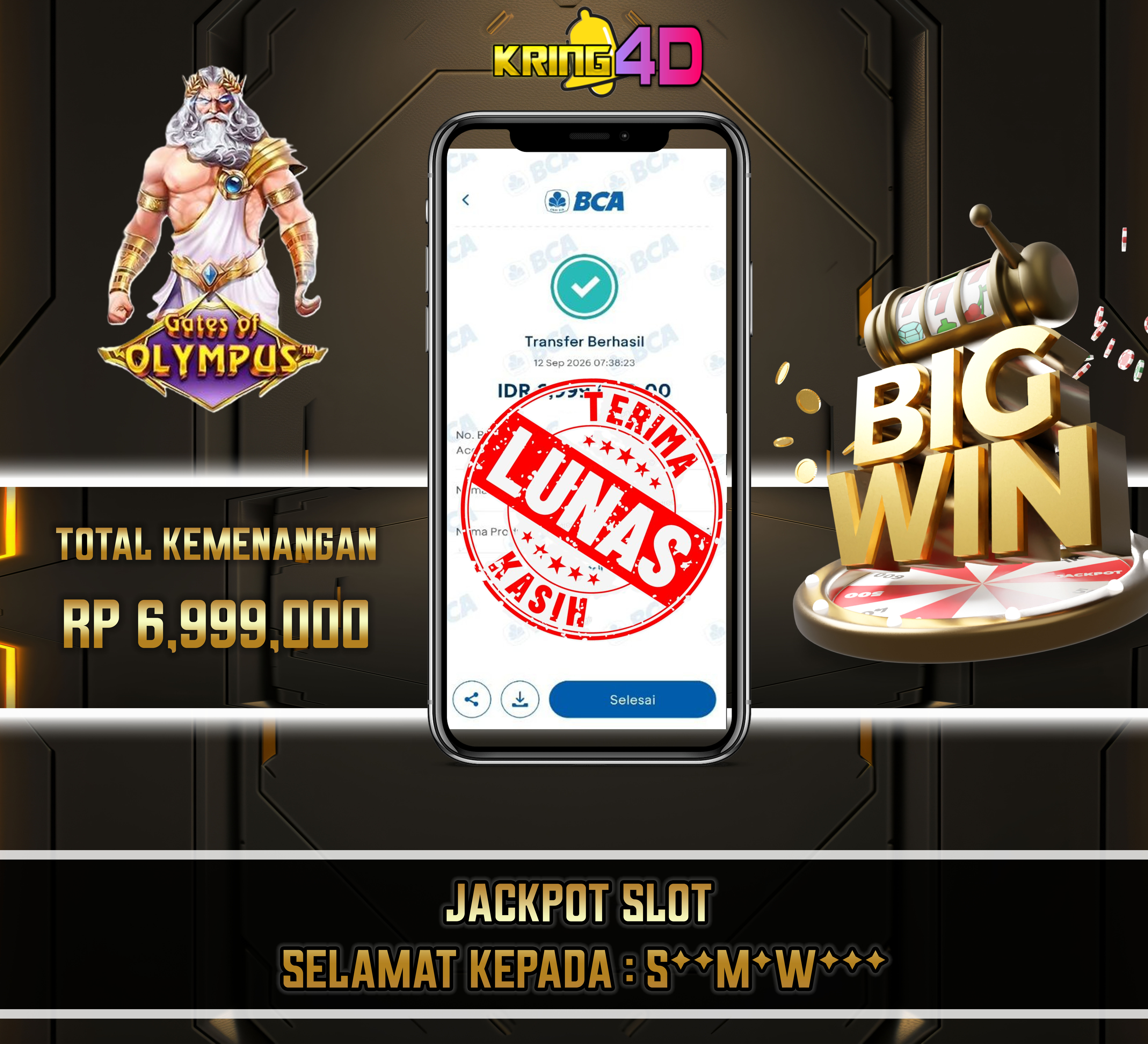 12 Sep 2026, Pukul 07:38:31 WIB,KRING4D JACKPOT Gates of Olympus Rp 6,999,000