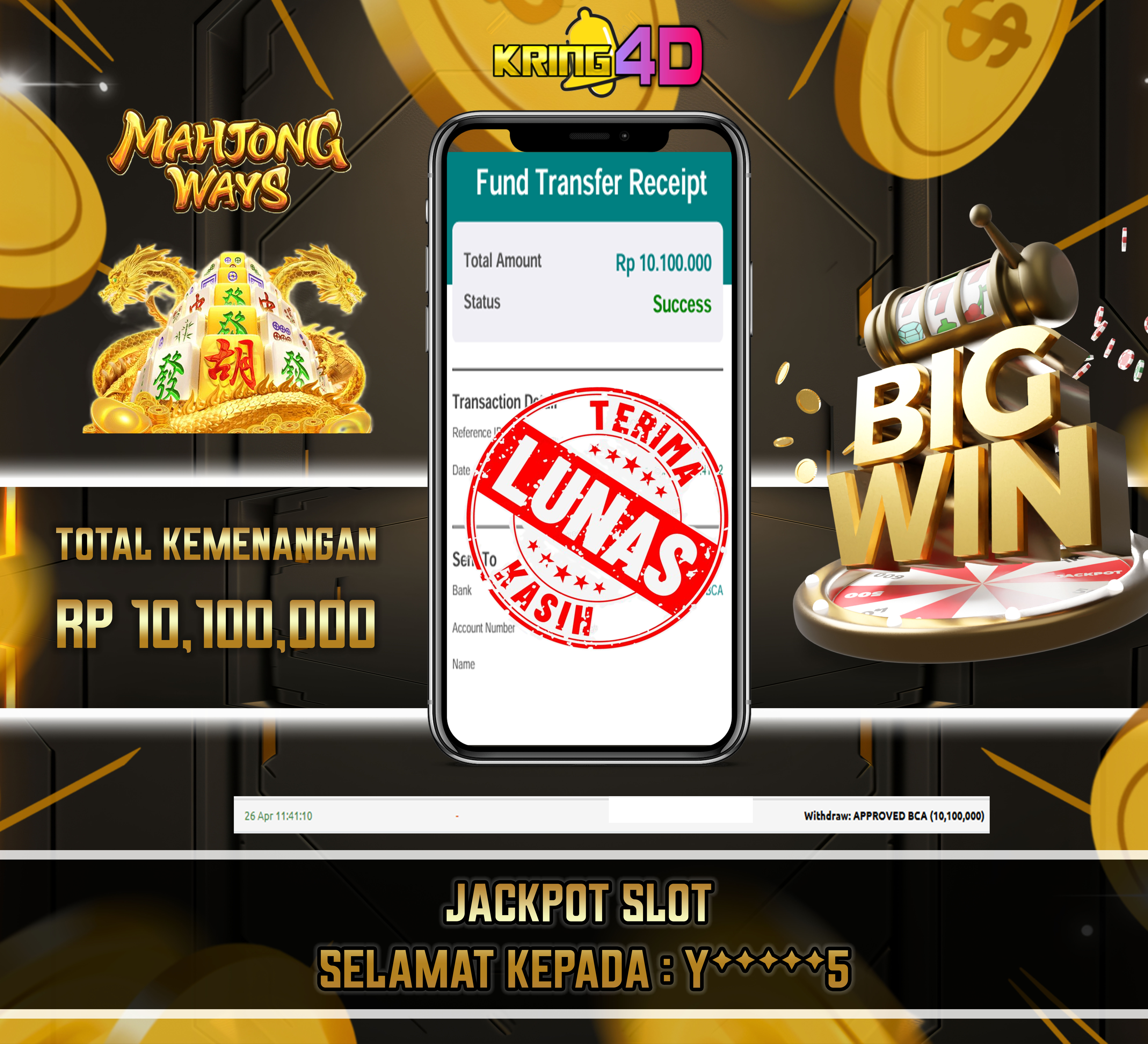 KRING4D JACKPOT Mahjong Ways RP 10,100,000