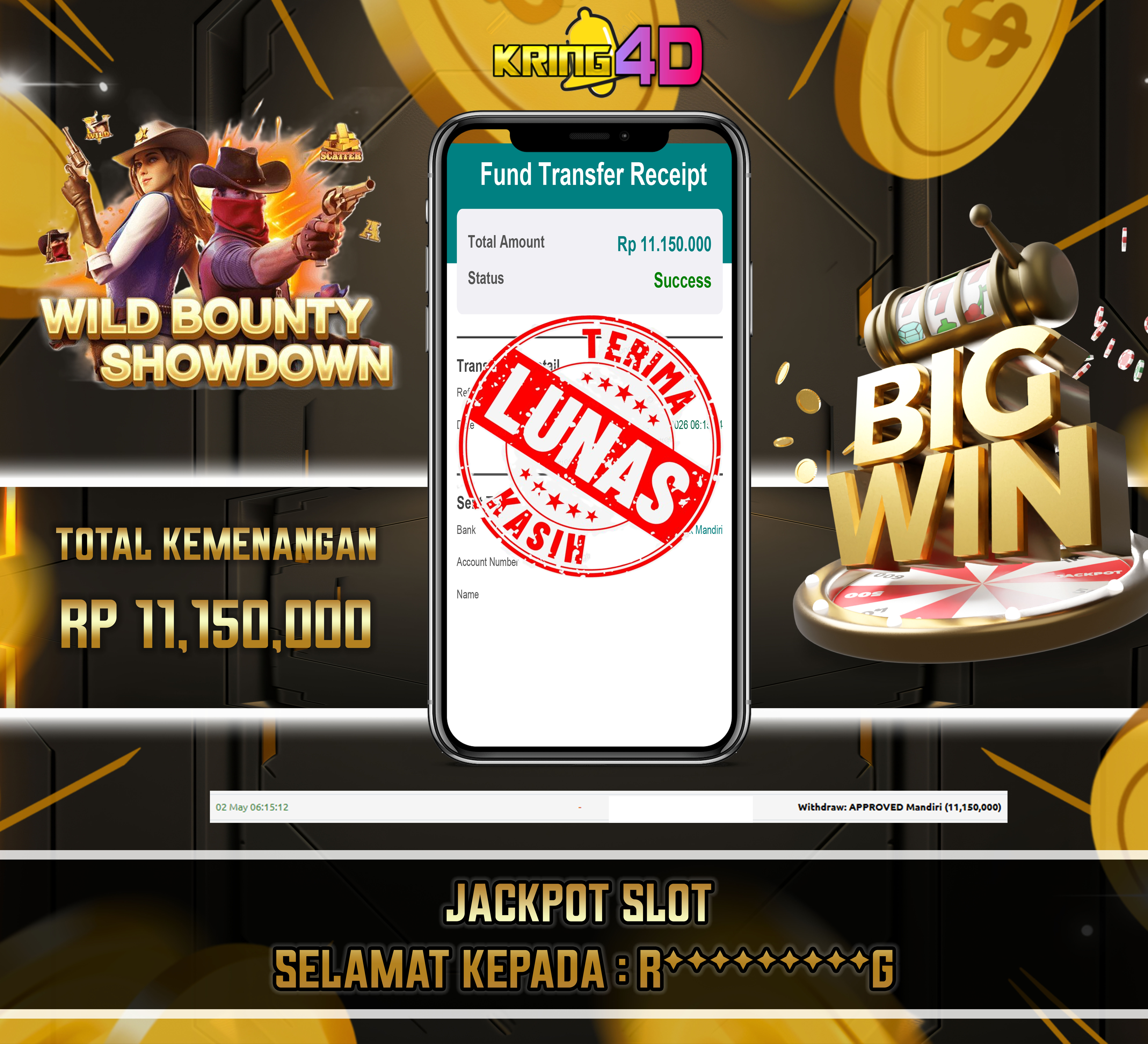 KRING4D JACKPOT Wild Bounty Showdown RP 11,150,000