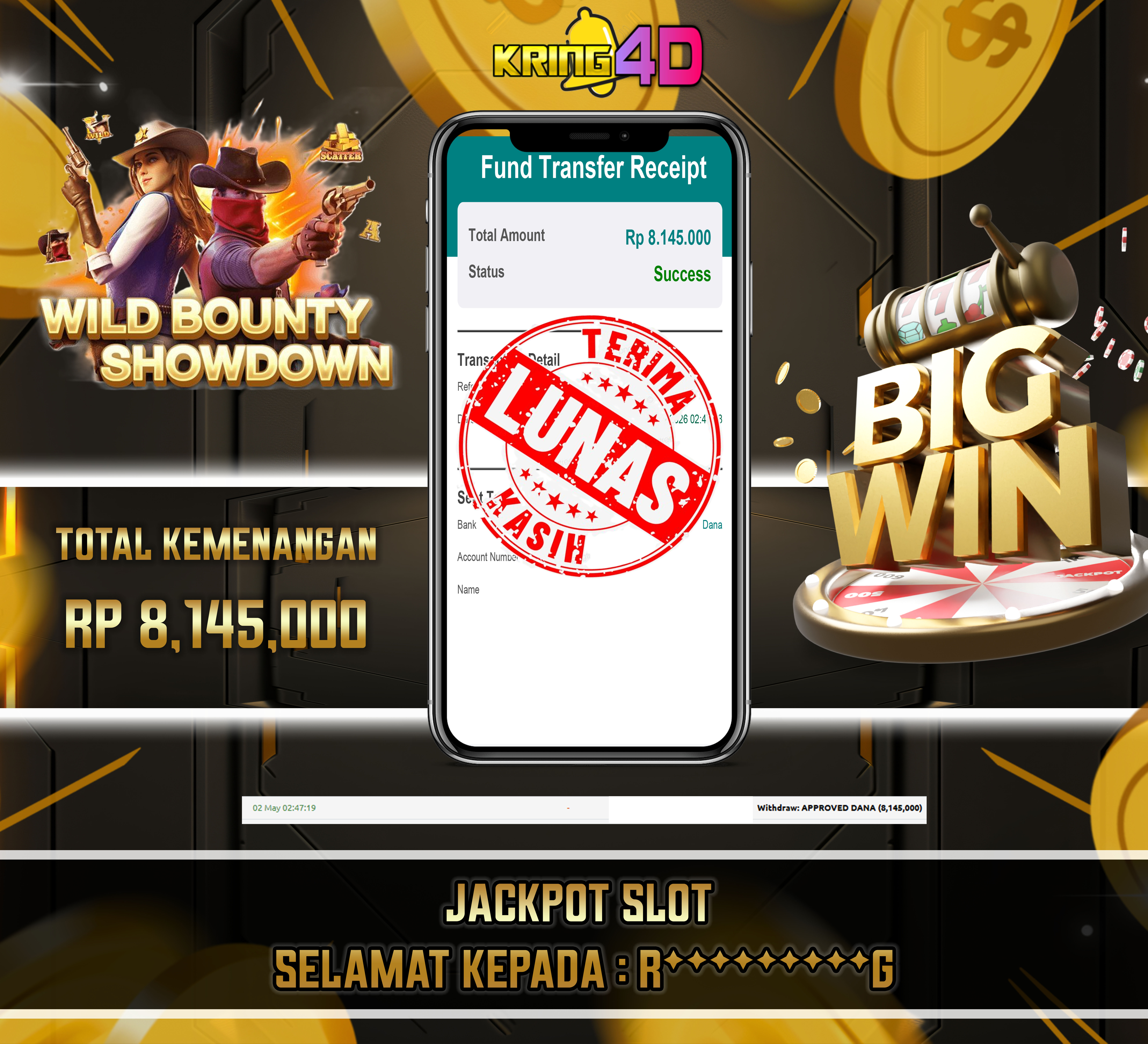 KRING4D JACKPOT Wild Bounty Showdown RP 8,145,000
